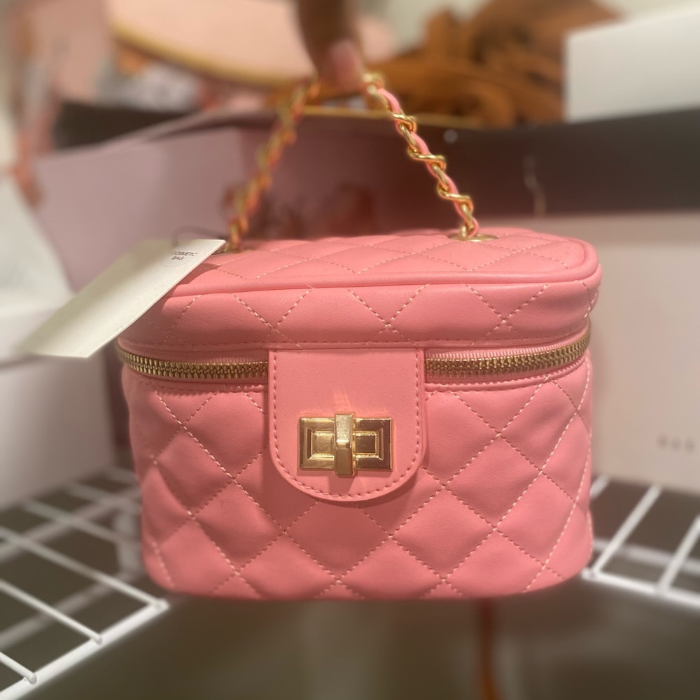 Pink/ Salmon Cosmetics Bag